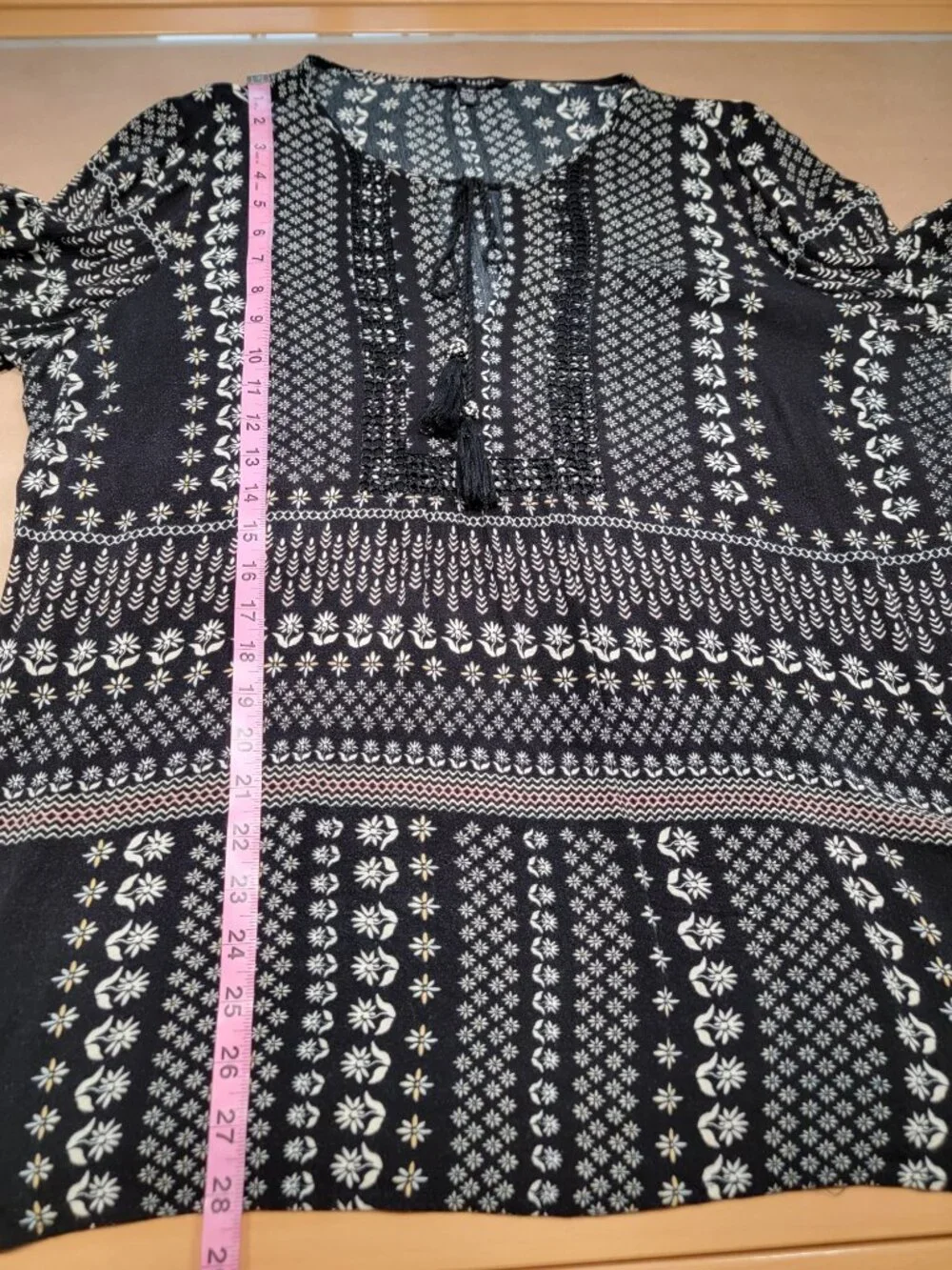 Zac & Rachel Size XL Black & White Bohemian Style / Peasant Blouse - Picture 11 of 16